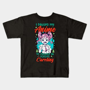 I Paused My Anime Funny Christmas Anime Manga Nerd Kids T-Shirt